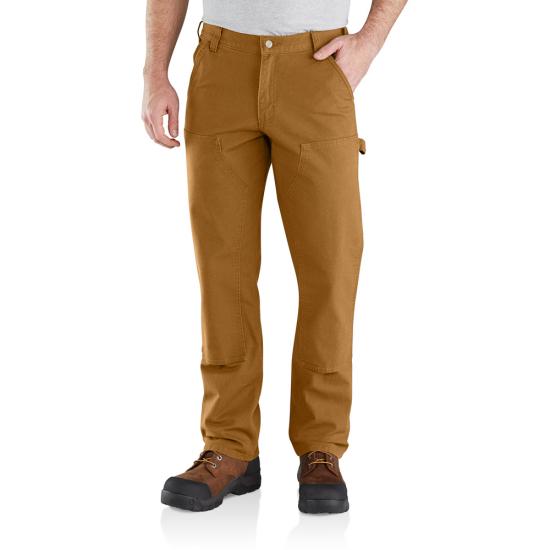 Carhartt Wip double knee canvas pants - Deep h brown aged