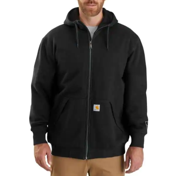 Carhartt Mens Rain Defender Loose Fit Midweight Thermal lined Full zip Sweatshirt carbon Heather