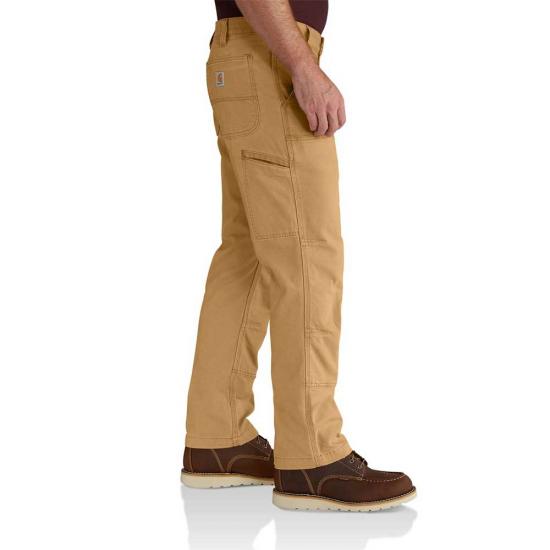 Carhartt Men's 42 in. x 30 in. Hickory Cotton/Spandex Rugged Flex Rigby Double  Front Pant 102802-918 - The Home Depot